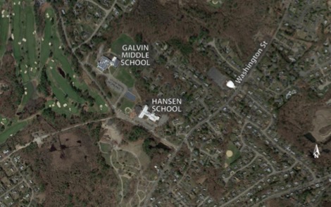 Hansen Elementary School Neighborhood
This figure is an aerial photo showing the Hansen Elementary School and its nearby neighborhood